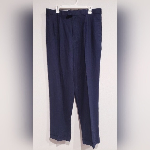 Brock Jeans Linen Blend Navy Pants Size 36/34 - Picture 1 of 5